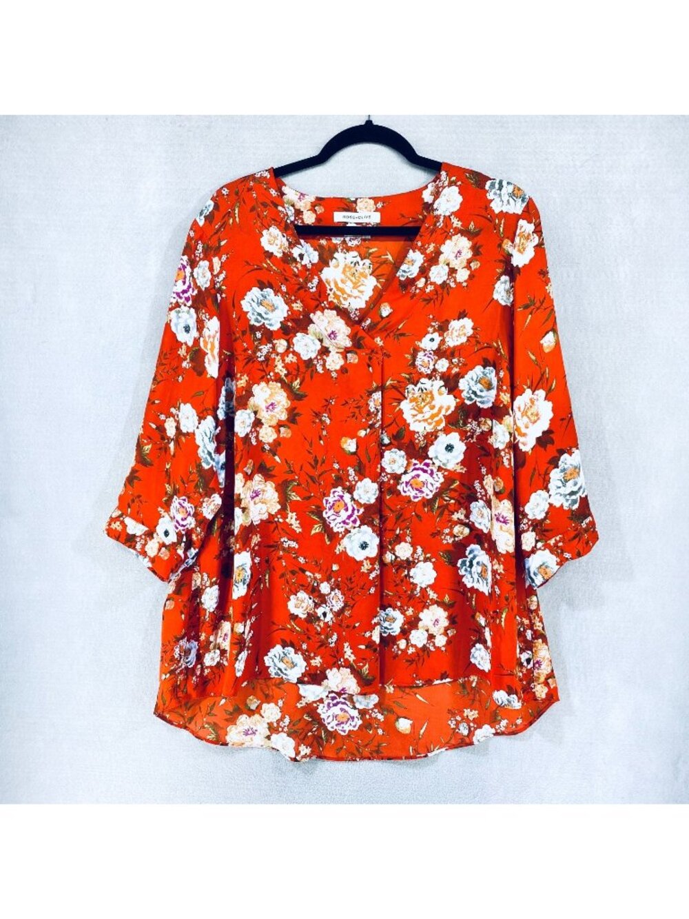 Rose Olive Cottagecore Top Womens XL  Floral Tunic Blouse Japanese Career Boho